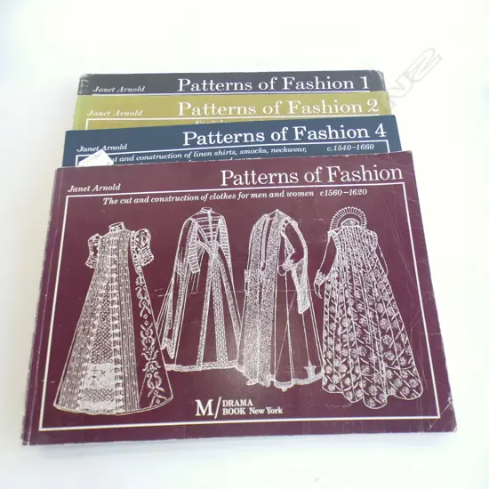 Four 'Patterns of Fashion' books by Janet Arnold.